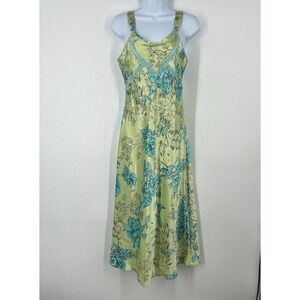 Jones New York Green Satin Slip Dress XL Lace Trim Coquette Aesthetic Feminine